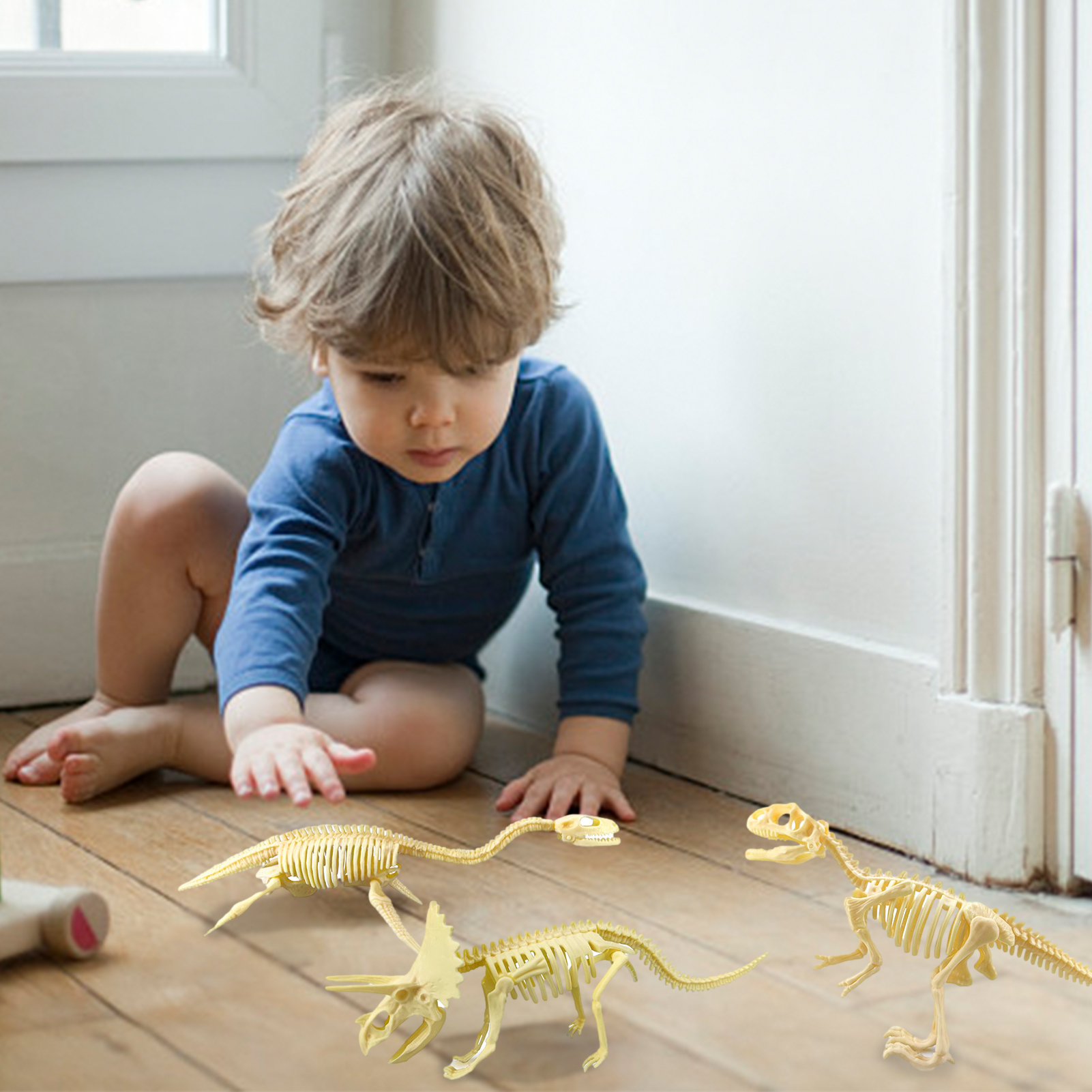 7 개/대 어린이 장난감 3D 공룡 손 공예 모델 어린이 몬테소리 교육 선사 시대 공룡 장난감 Collectible Figures